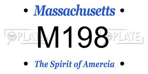 M198 Massachusetts License Plate
