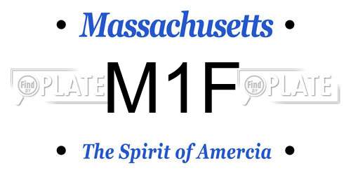 M1F Massachusetts License Plate
