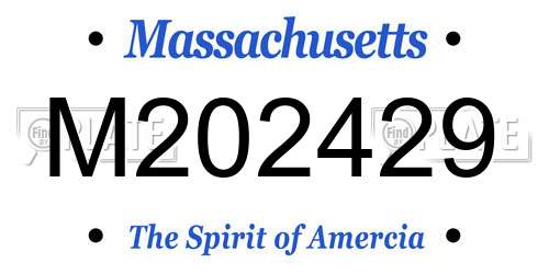 M202429 Massachusetts License Plate