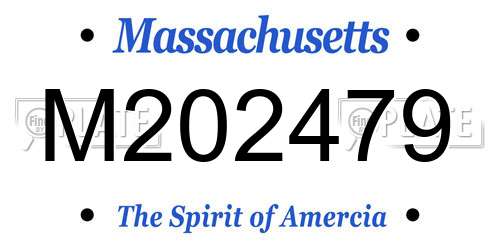 M202479 Massachusetts License Plate