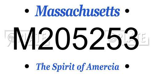 M205253 Massachusetts License Plate