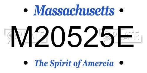 M20525E Massachusetts License Plate