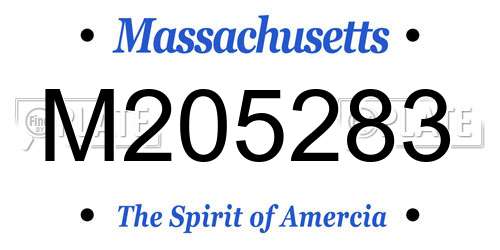 M205283 Massachusetts License Plate