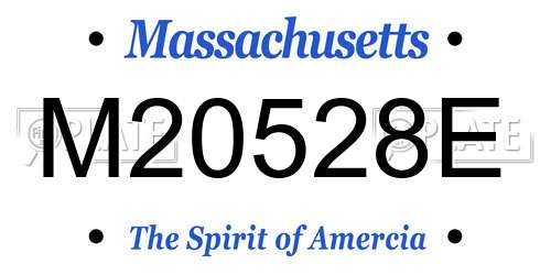 M20528E Massachusetts License Plate