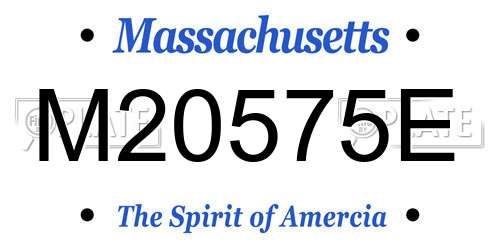M20575E Massachusetts License Plate