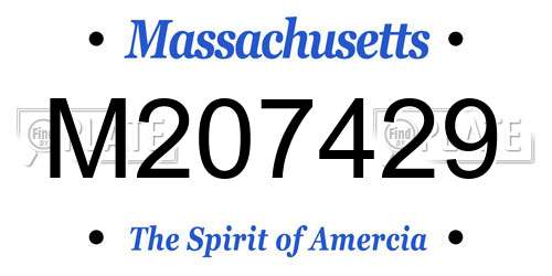 M207429 Massachusetts License Plate