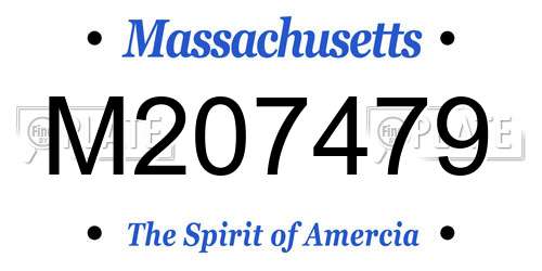 M207479 Massachusetts License Plate