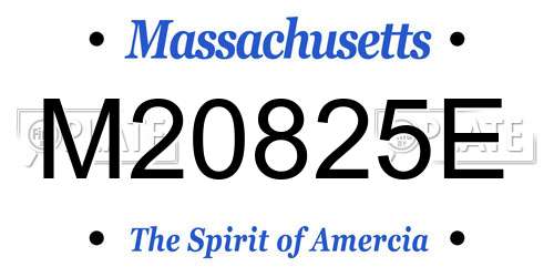 M20825E Massachusetts License Plate