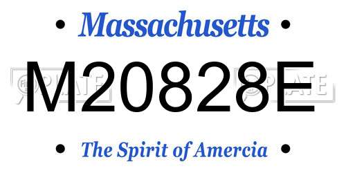 M20828E Massachusetts License Plate