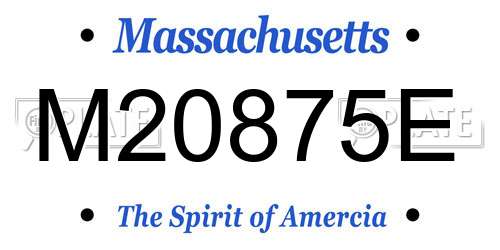 M20875E Massachusetts License Plate