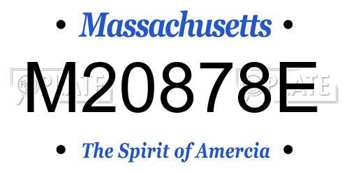 M20878E Massachusetts License Plate