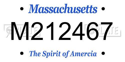 M212467 Massachusetts License Plate
