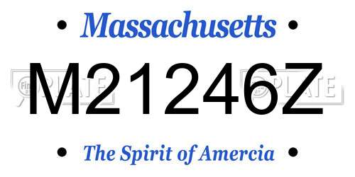 M21246Z Massachusetts License Plate