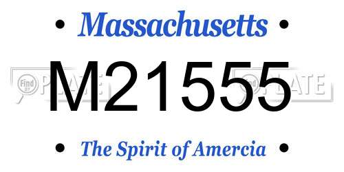 M21555 Massachusetts License Plate