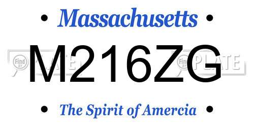 M216ZG Massachusetts License Plate
