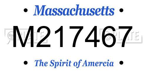 M217467 Massachusetts License Plate