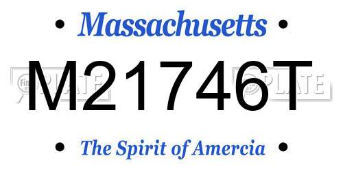 M21746T Massachusetts License Plate