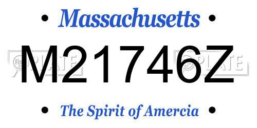 M21746Z Massachusetts License Plate