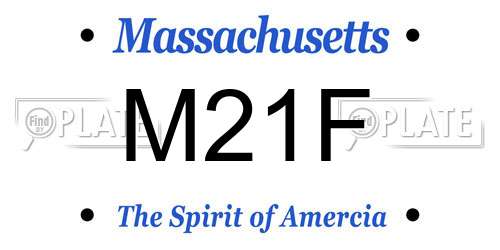 M21F Massachusetts License Plate