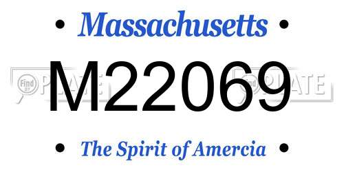 M22069 Massachusetts License Plate