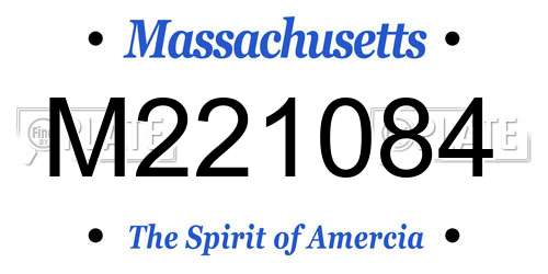 M221084 Massachusetts License Plate