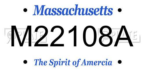 M22108A Massachusetts License Plate