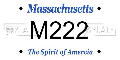 M222 Massachusetts License Plate