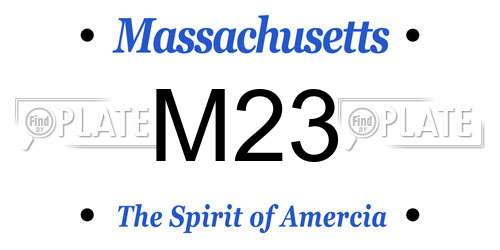 M23 Massachusetts License Plate