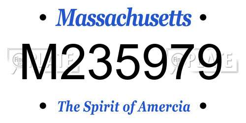 M235979 Massachusetts License Plate