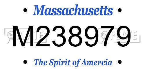 M238979 Massachusetts License Plate