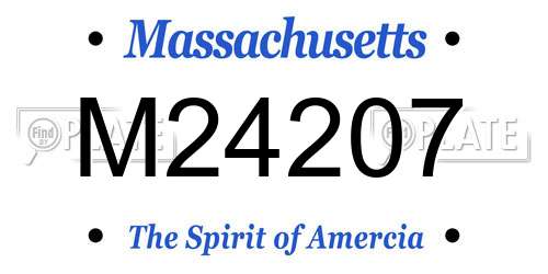 M24207 Massachusetts License Plate