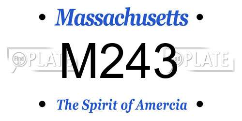M243 Massachusetts License Plate