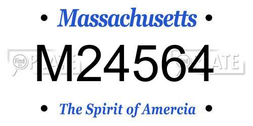 M24564 Massachusetts License Plate