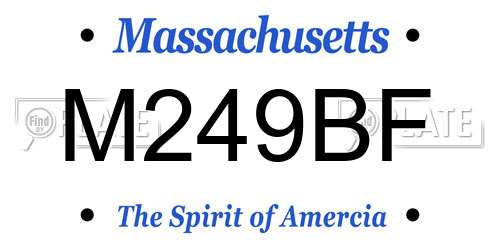 M249BF Massachusetts License Plate