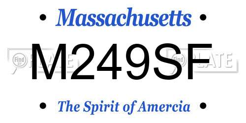 M249SF Massachusetts License Plate