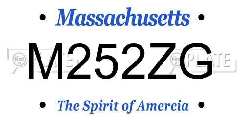M252ZG Massachusetts License Plate