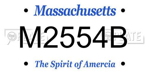 M2554B Massachusetts License Plate
