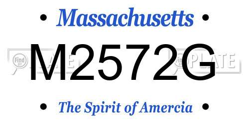 M2572G Massachusetts License Plate