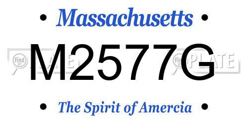 M2577G Massachusetts License Plate