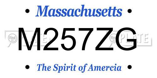 M257ZG Massachusetts License Plate