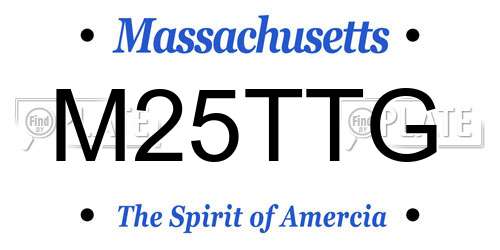 M25TTG Massachusetts License Plate