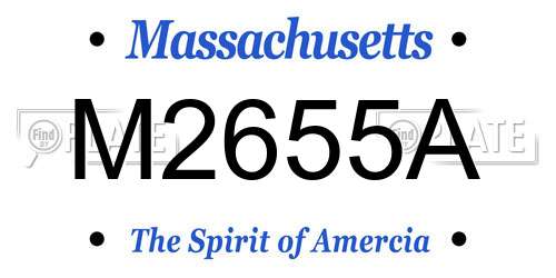M2655A Massachusetts License Plate