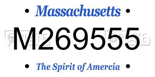 M269555 Massachusetts License Plate