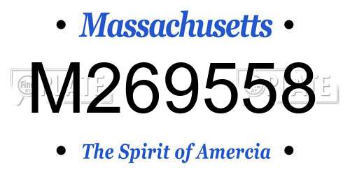 M269558 Massachusetts License Plate