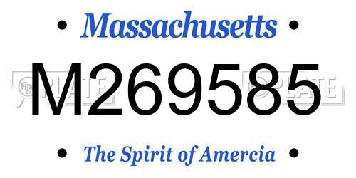 M269585 Massachusetts License Plate
