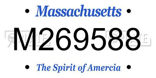 M269588 Massachusetts License Plate