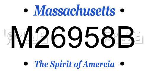 M26958B Massachusetts License Plate