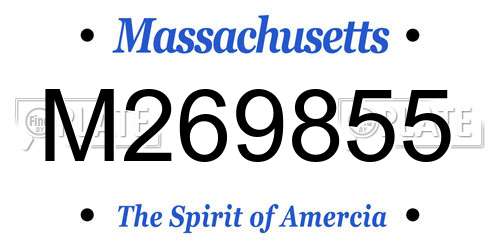 M269855 Massachusetts License Plate