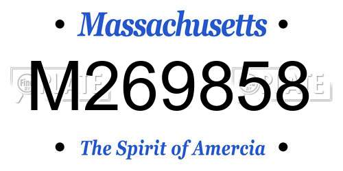 M269858 Massachusetts License Plate