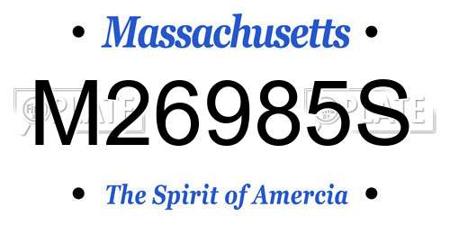 M26985S Massachusetts License Plate